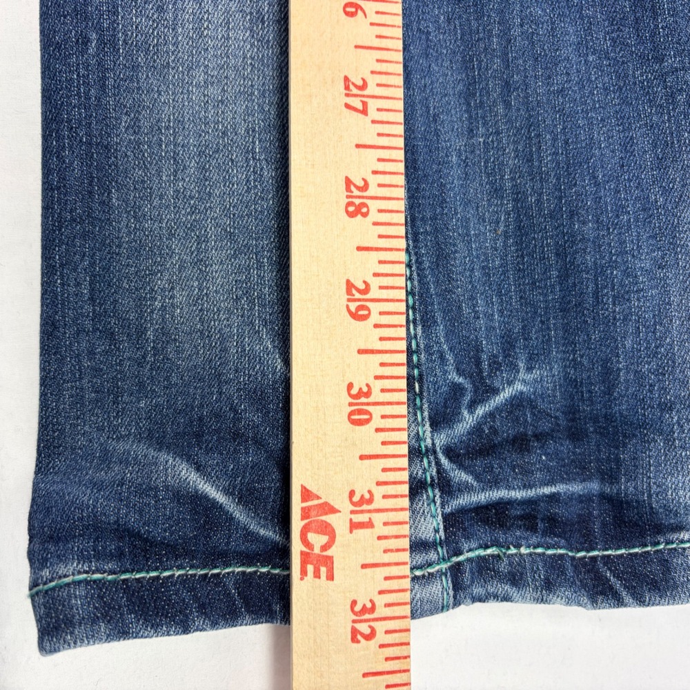 Cowgirl Tuff Bootcut Jeans Blue Feather Embroidered Western Rodeo W28 L32 JBVWGS - Picture 14 of 16